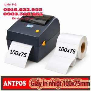Giấy in nhiệt 100x75mm chất lượng cao, in sắc nét, tương thích máy in Xprinter XP-420B, XP-470B, XP-480B và máy in Zebra. Phù hợp in vận đơn, tem mã vạch, tem dán thùng hàng.